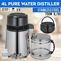 4l water distiller purifier 750w stainless steel with glass jar medical lab 220v