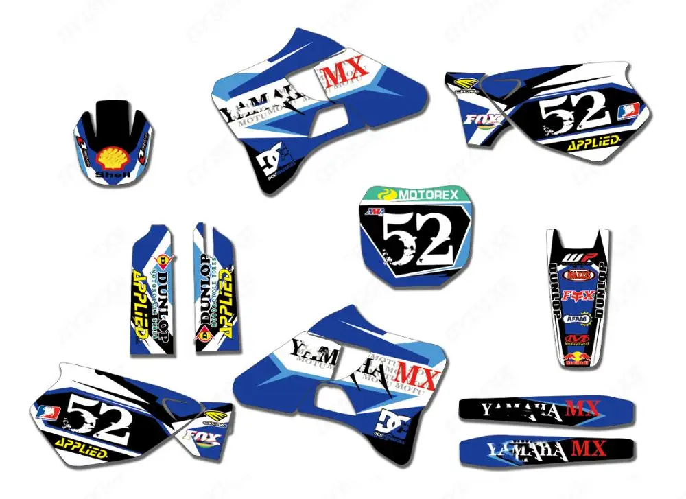 Индивидуальные номера команды графика и фоны наклейки для Yamaha YZ125 YZ250 YZ 125 YZ 250 1996 1997 1998 1999 2000 2001