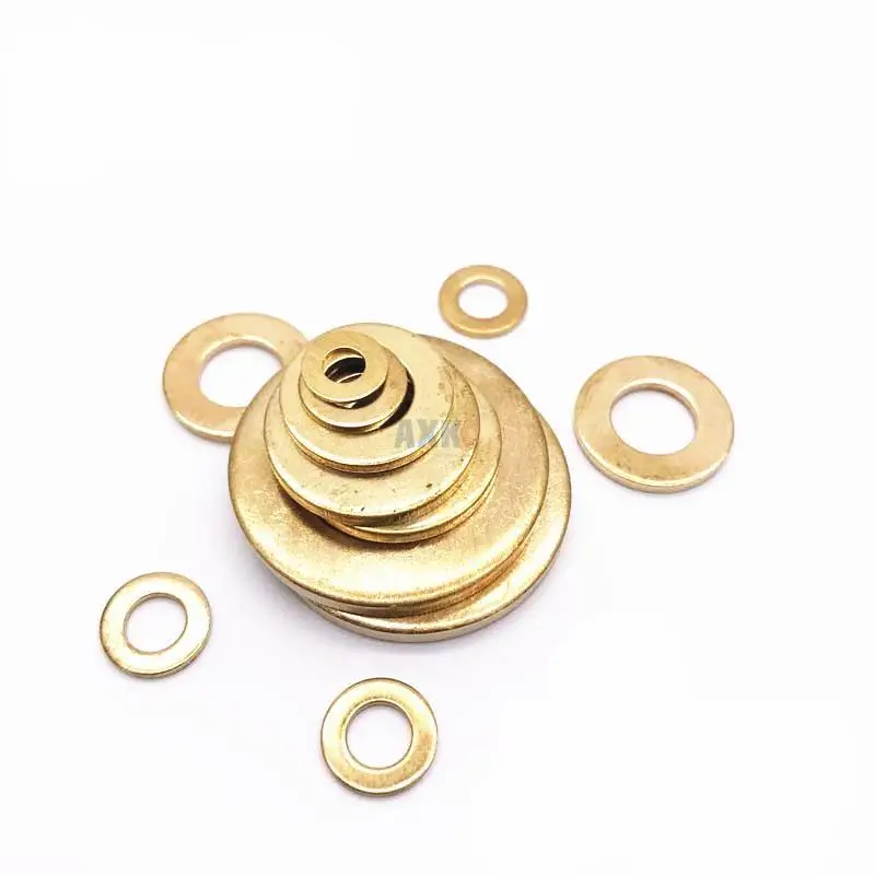 20/100pcs M2 M2.5 M3 M4 M5 M6 M8 M10 M12 GB97 DIN125 Solid Brass Copper Flat Washer Plain Gasket Pad High Quality - купить по
