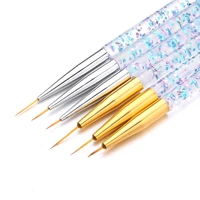 3pcs acrylic french stripe nail art liner brush set 3d tips manicure ultra thin line drawing pen uv gel brushes painting tools