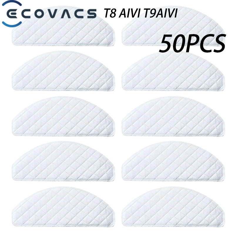 

50 PCS Disposable Rags for Ecovacs Deebot Ozmo T8 T8 AIVI T9 T9 AIVI N8 N8 Pro Vacuum Cleaner Mop Cloths Mopping Pads Spare Part