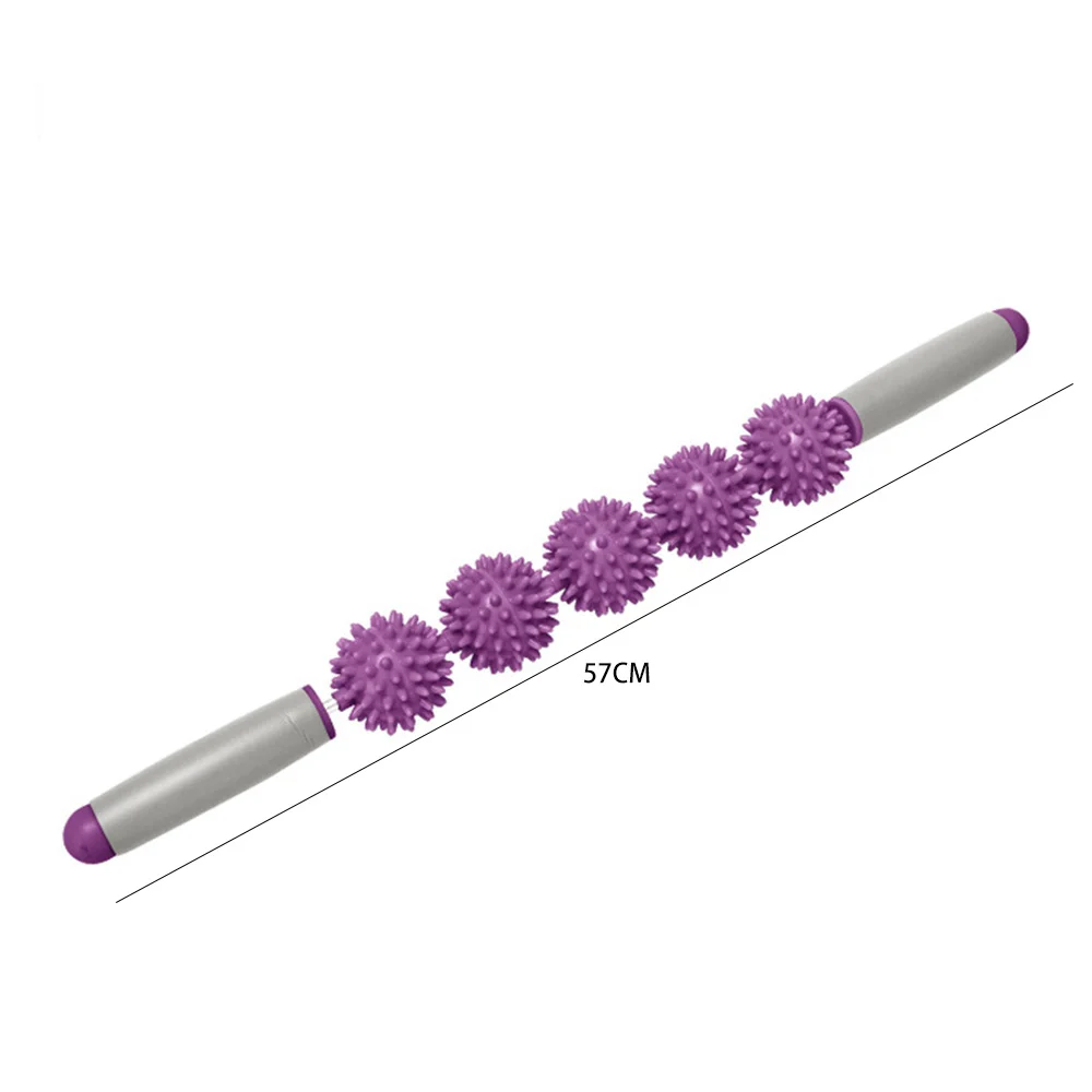 

Yoga Massage Stick 5 Spiky Balls Trigger Point Muscle Roller Stick