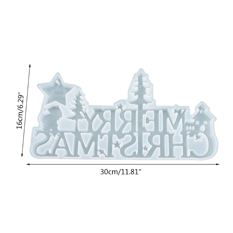 

Merry Christmas Letters Ornaments Epoxy Resin Mold DIY Crafts Casting Tools Xmas Decorations Pendant Silicone Mould