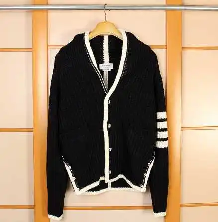 

Женский вязаный свитер в полоску, плотный шерстяной кардиган с лацканами, Повседневный, зимний, 2021