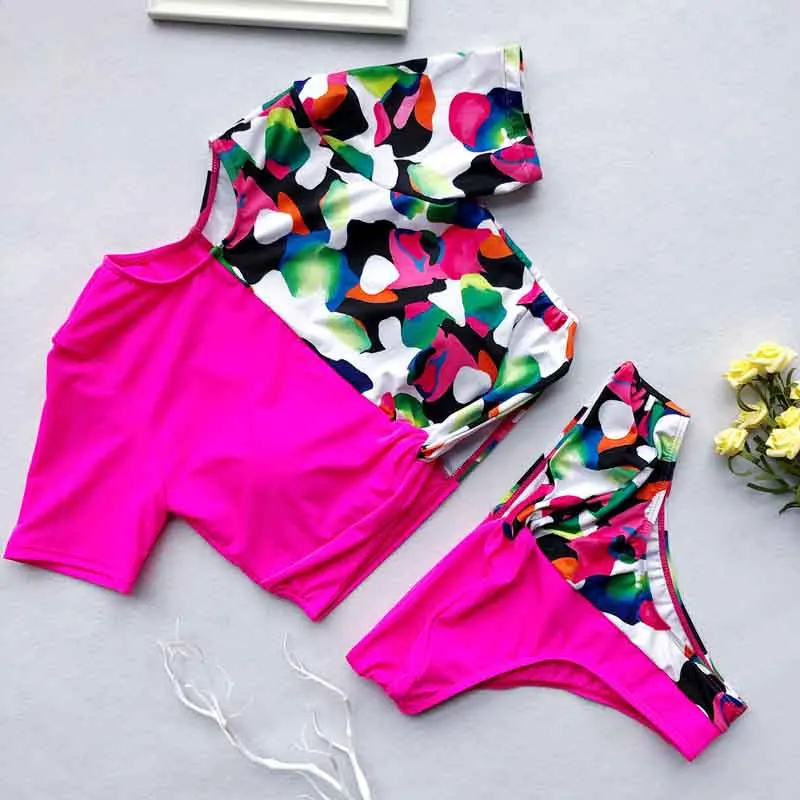 Женский купальник Леопардовый в стиле пэчворк женские купальники из двух