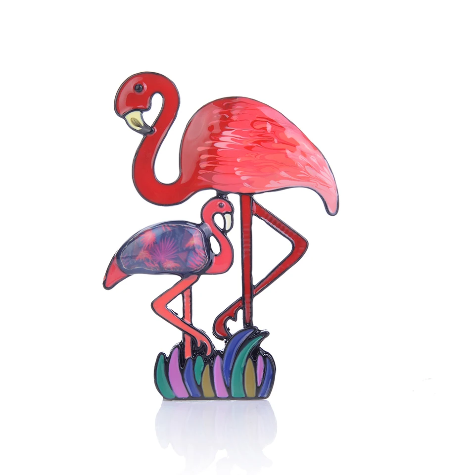 

Cring Coco 2019 Blue Enamel Flamingo Brooches for Women Trendy Cartoon Bird Pins Brooch Girls Alloy Gift for Mother's Day Hot