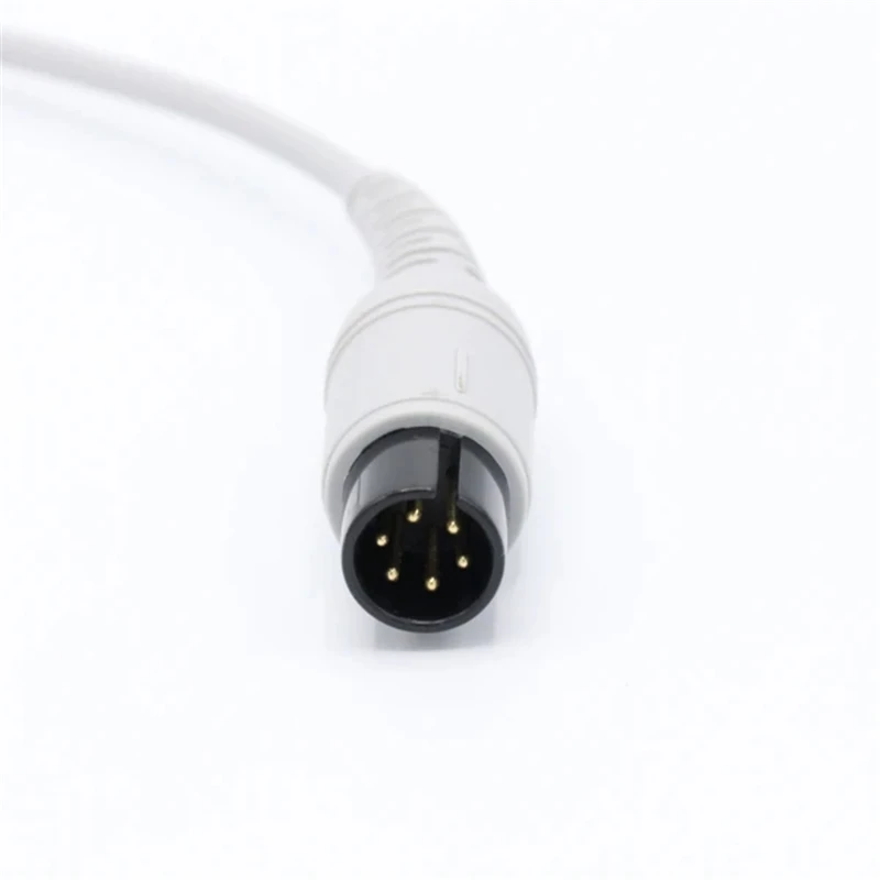

AAMI 6 Pins One-piece ECG cable 3 Lead Wires Snap Compatible for Nellcor, Nihon Kohden, Criticae, Draeger