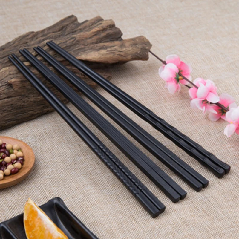 

10Pairs Japanese Chopsticks Fiberglass Alloy Non-Slip Sushi Food Chop Chinese Gift Reusable Chopsticks