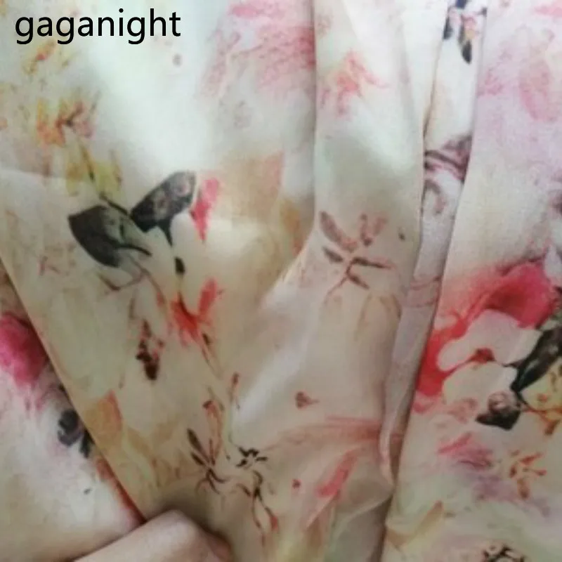 Женское шифоновое платье макси Gaganight элегантное облегающее с длинным рукавом и v