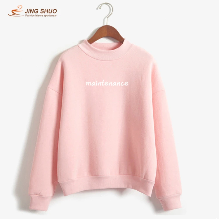 Pink Новинка, женская простая повседневная толстовка с капюшоном, женская осенняя и зимняя однотонная плотная Толстовка с длинным рукавом и надписью, на заказ - Цвет: Pink