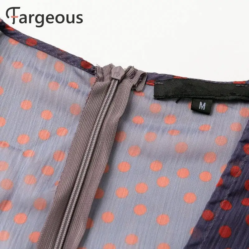 Fargeous, зимнее женское платье, сексуальное, глубокий v-образный вырез, длинный рукав, короткое платье, для девушек, модное, фиолетовое, в горошек, шифоновое, мини-платье