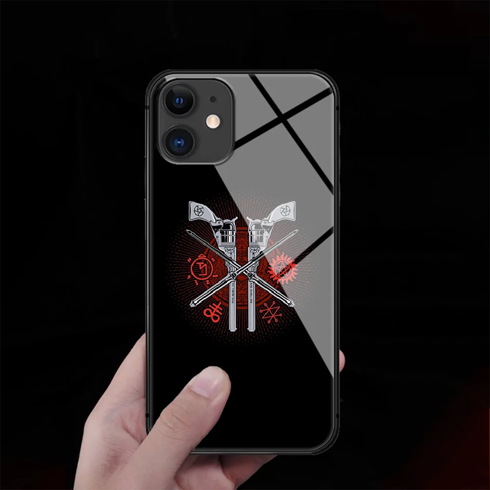Drama Supernaturals Tempered Glass Phone Case Cover For IPhone 5 6 7 8 11 12 S Plus Xr X Xs Pro Max Mini Se 2020 Black Cell | Мобильные