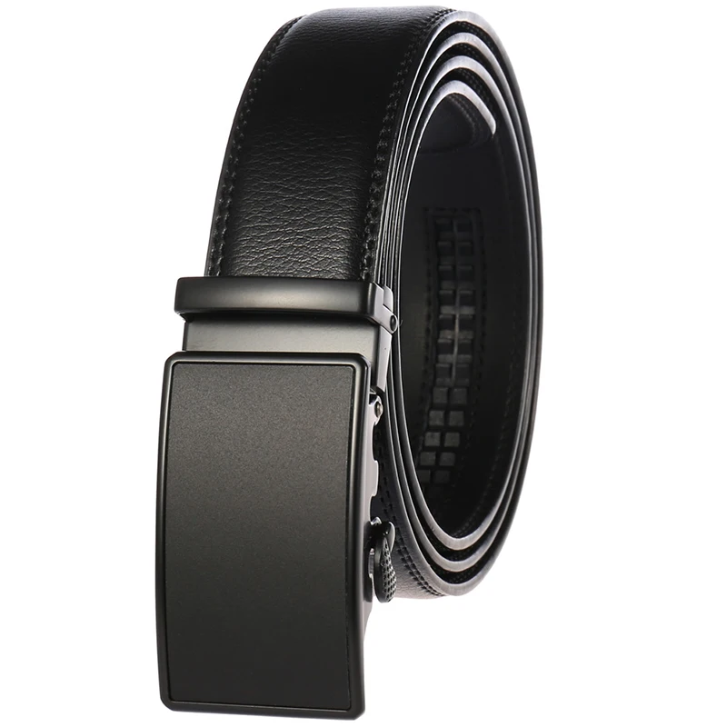 High Quality Fashion Men And Women Narrow Leather Belt Flat Automatic Buckle New Trend Simple Design Wear-Resistant Golf Belt