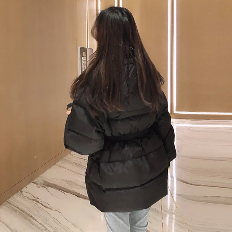 Puffer Jackets for Women Hooded 2022 Winter Long Coat 4 Colors Femme Padded Parkas Korean Style Autumn Black Guangzhou Clothing