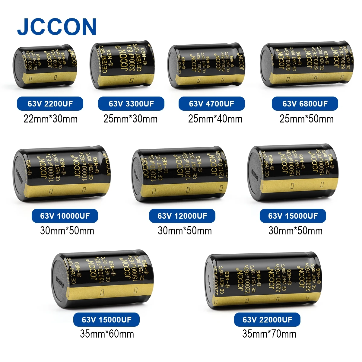 Электролитический конденсатор JCCON 63 в 3300 мкФ 4700 6800 10000 12000 15000 22000 низкое ESR для