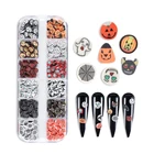 Украшение для ногтей на день Хэллоуина, призрак Джек-о-фонарь, скелет, мама, блестки, праздничные аксессуары для ногтей