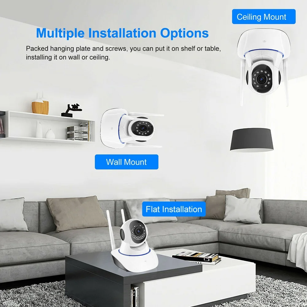 

1080P Wireless WiFi Camera Home Security Surveillance Indoor IP Camera Motion Detection 360 PTZ Cam Securite Kamera Baby Monitor