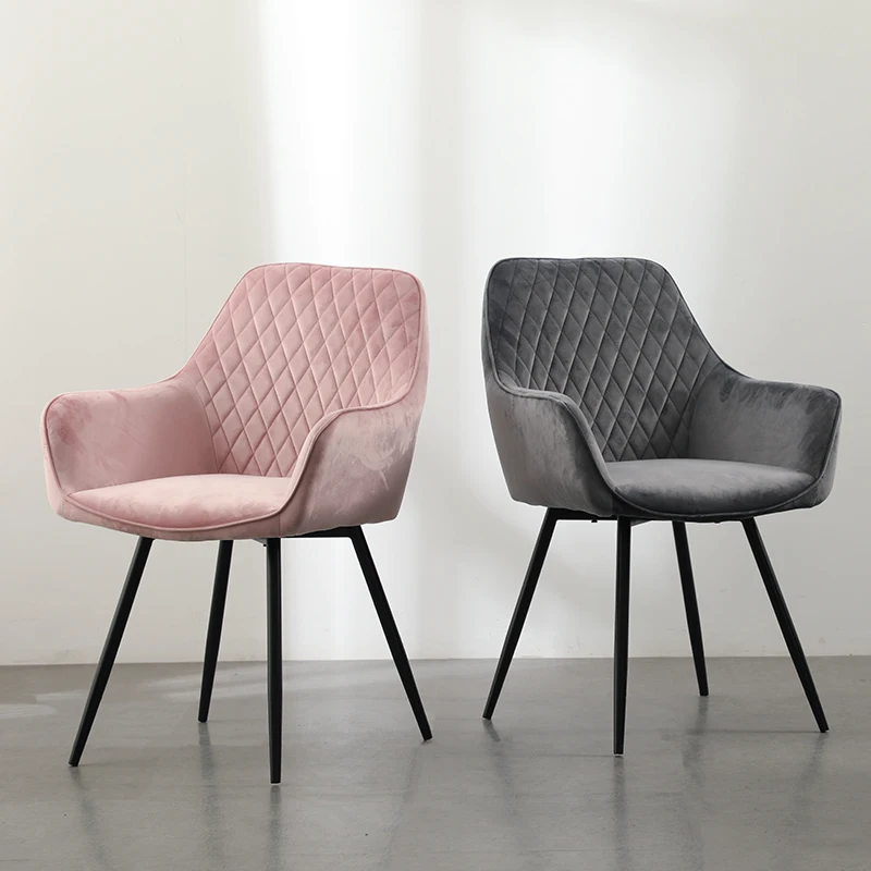 

Nordic restaurant light luxury dining chair home simple back dining table and chair makeup chair net red fabric leisure