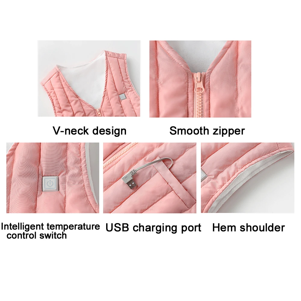 

Men Women Climbing Outdoor Camping Windproof Fishing Heated Vest Winter Hiking Sleeveless Thermal Skiing Casual USB Charging