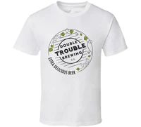 men brand tshirt summer top tees new double trouble brewing beer mens t shirt size 4xl 5xl style round tee shirt