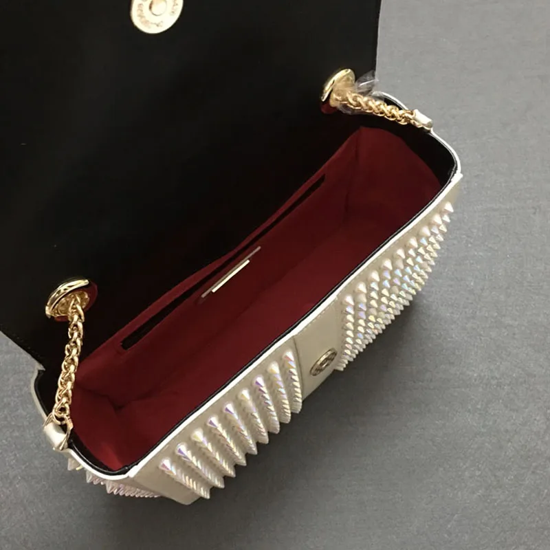 

Luxury Women Bowknot Rivets Handbag Designer Chain Sling Shoulder Crossbody Bags Ladies Packing Cow Genuine Leather Bag Totes