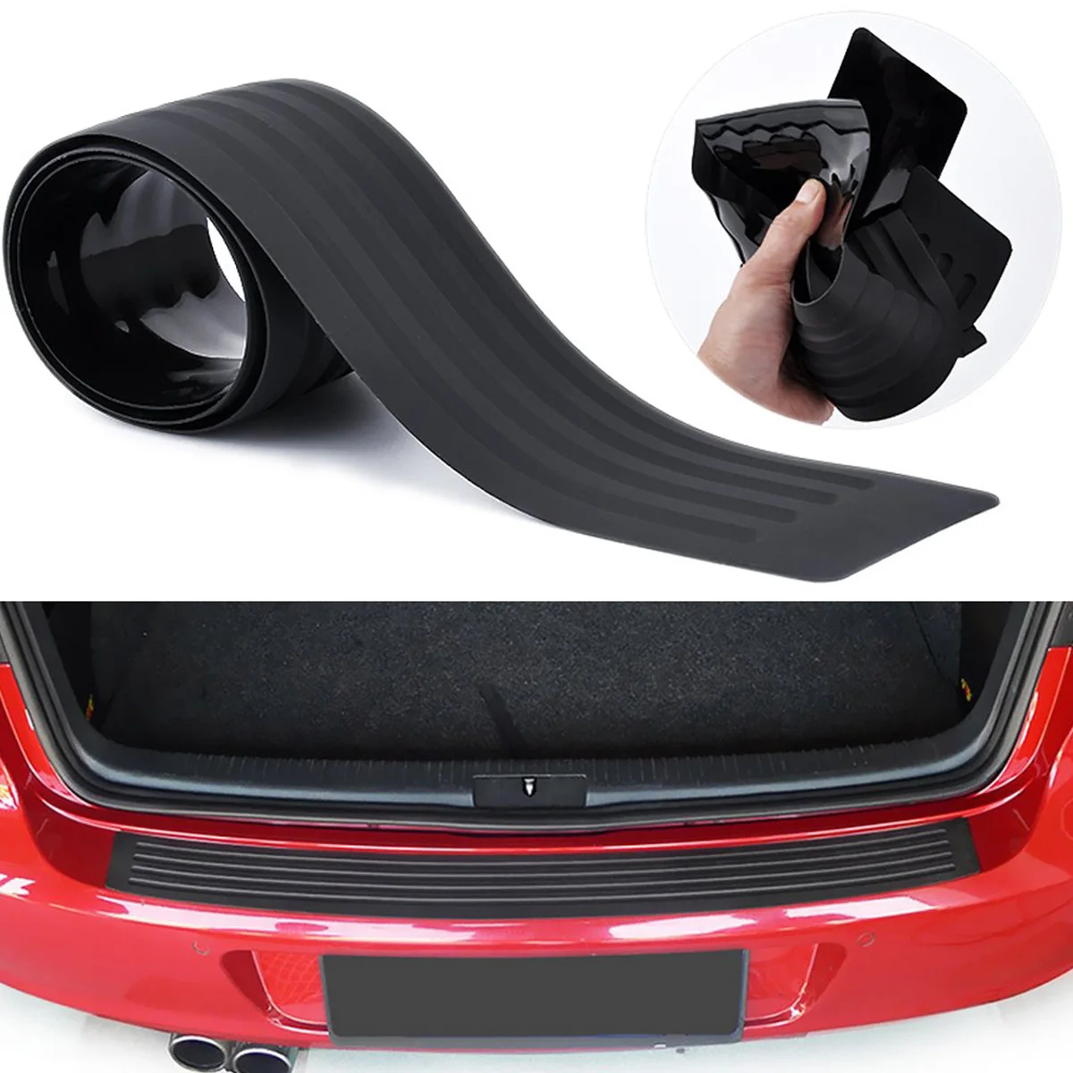 

​Car Trunk Door Guard Strips Sill Plate Protector Rear Bumper Guard Rubber Mouldings Pad Trim Cover Strip Car Styling Universal