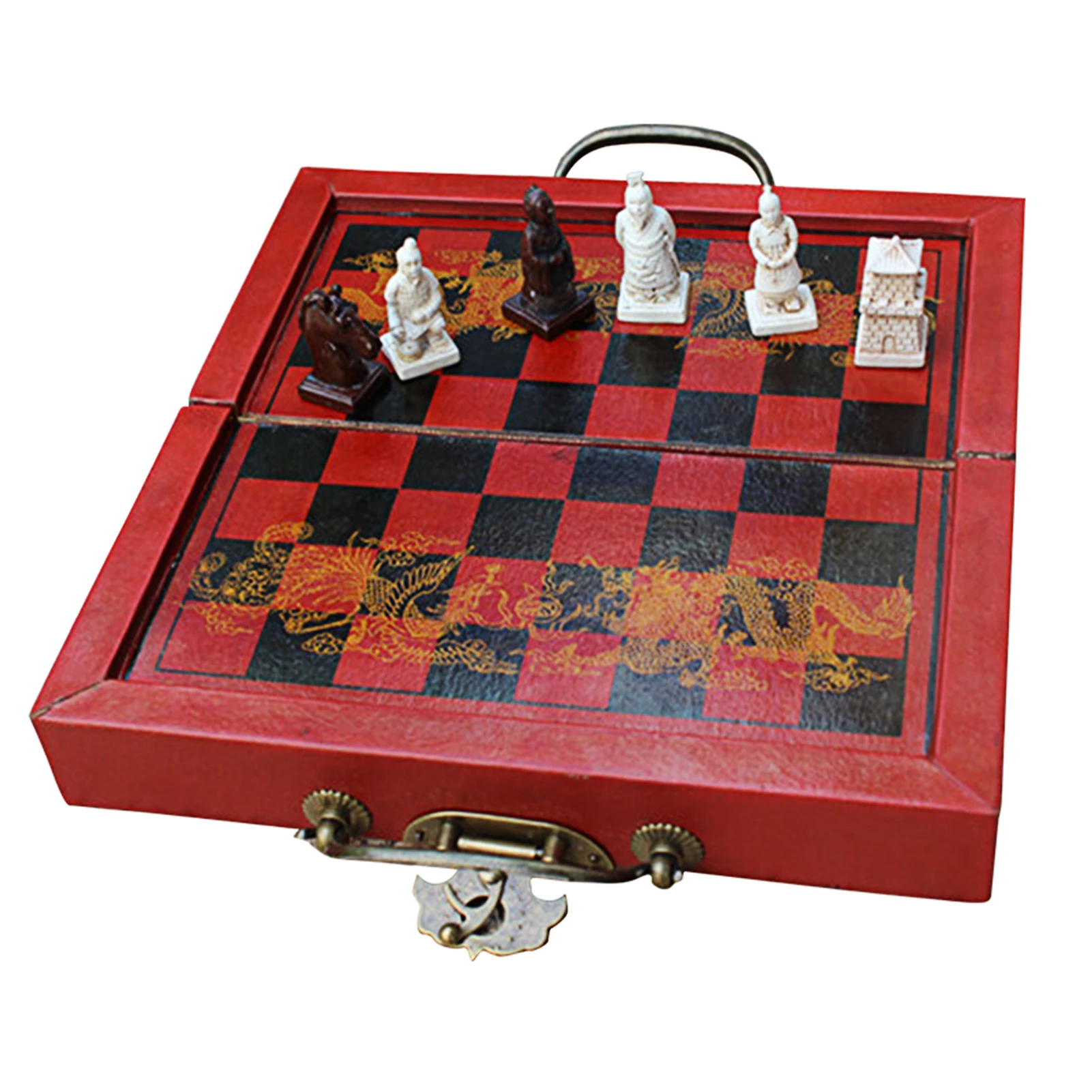 

Kids Adults Educational Toy Resin International Chess Set Backgammon Gift Board Game Travel Entertainment Folding Chessboard