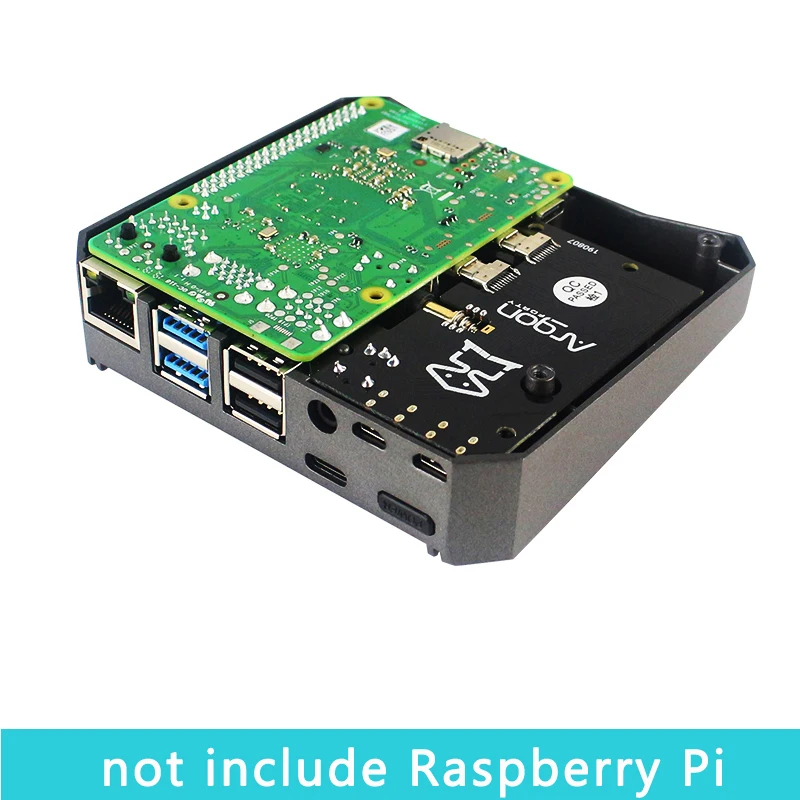Raspberry Pi 4 Алюминиевый Чехол, металлический корпус ABS, коробка с вентилятором, радиатор, выключатель питания, съемная крышка GPIO для Raspberry Pi 4, Модель B