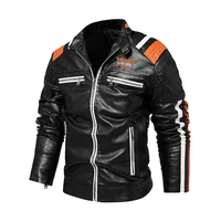 men 2021 autumn new brand casual motor distressed leather jacket coat men winter vintage outwear fleece faux leather jackets men