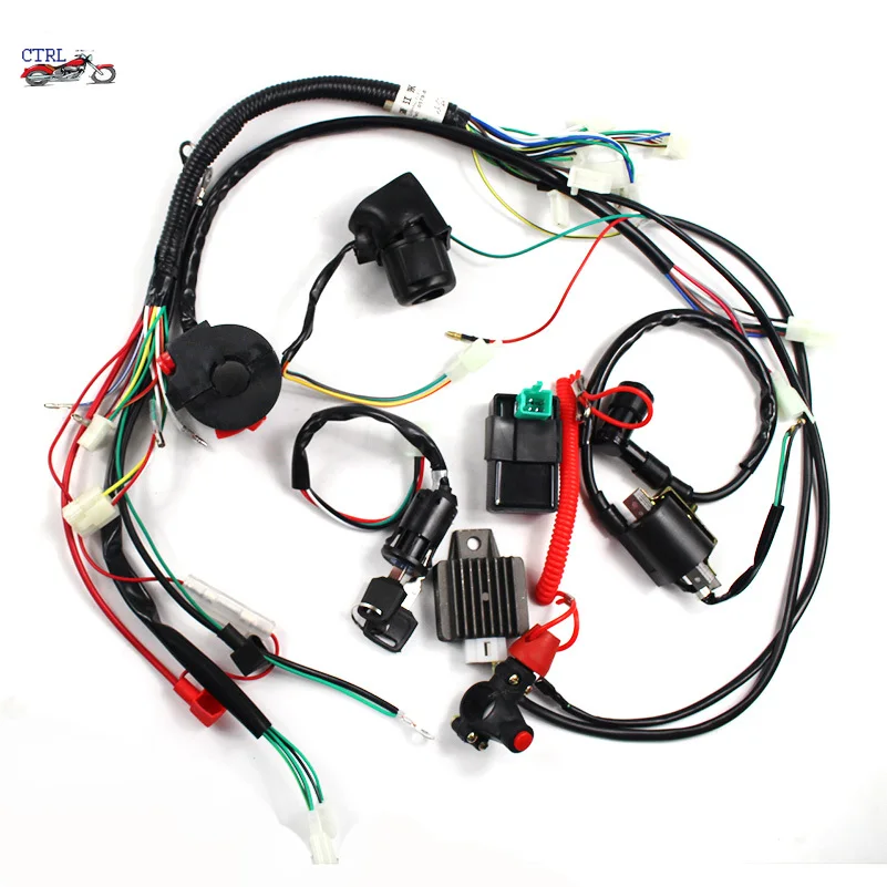 

6 шт./компл. проводка Loom Kill Switch Coil CDI Plug Kit 2Pin для 110cc 125cc 140cc Pit Bikeset Dirt Bike ATV