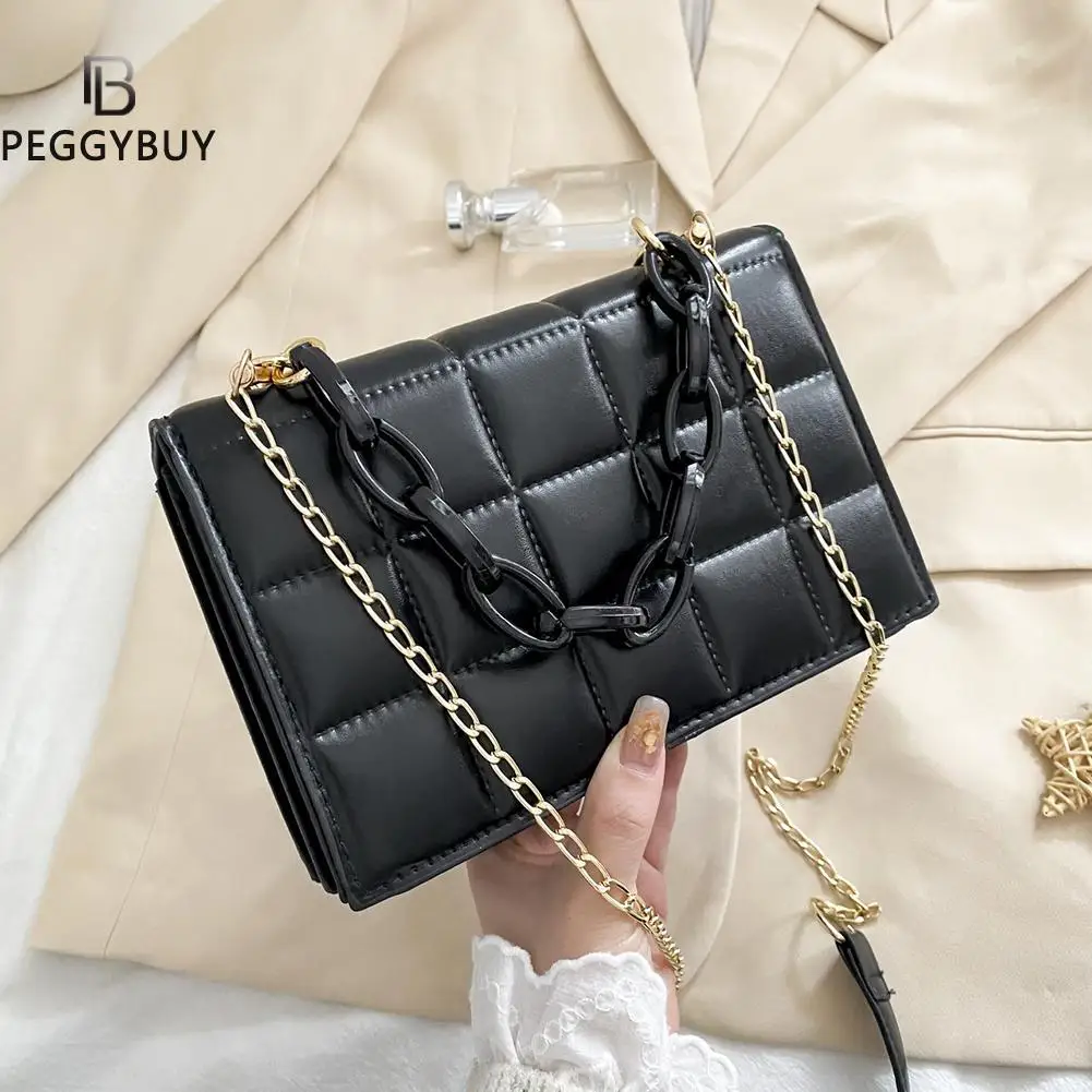 

Женская сумка через плечо, из искусственной кожи, с клапаном, с цепочкой