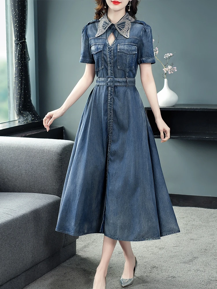 TIYIHAILEY/бесплатная доставка Коллекция 2022 года Винтажное женское длинное джинсовое