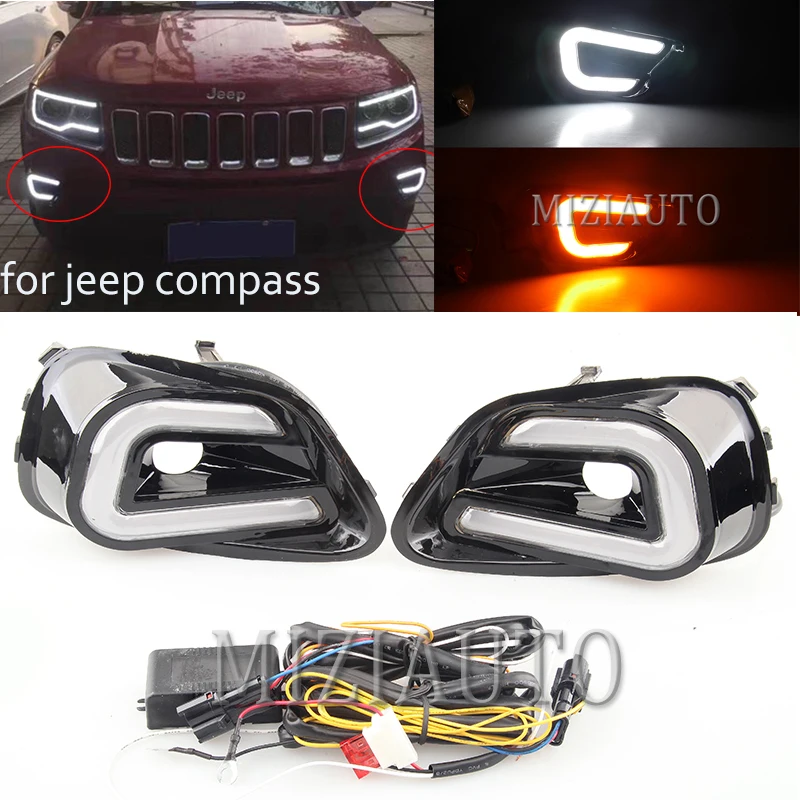 Автомобильный светодиодный дневные ходовые огни для Jeep Compass 2011 2012 2013 2014 2015 2016