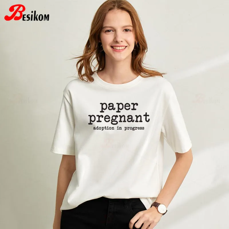 Женская футболка с коротким рукавом Besikom Paper модная летняя уличная Футболка для