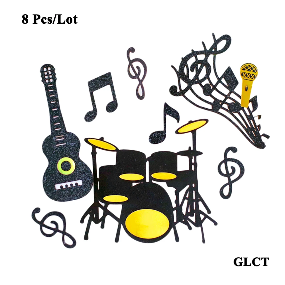 baby shower cupcake toppers children kids party birthday supplies music theme decoration musical note cake topper stick flags