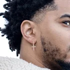 dfe328m мода винтаж необычные стразы 18K розовое золотоСеребряный крест крестик крестики крестик женские для женщин женское сережки гвоздики серьги-гвоздики бижутерия бренд украшения украшения аксессуары оптом