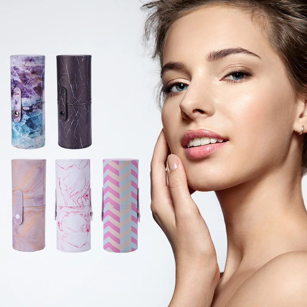 

Портативный, кожзам, для путешествий, кисти для макияжа, подставка для ручек, для хранения пустой держатель косметической кисти кисточки в с...