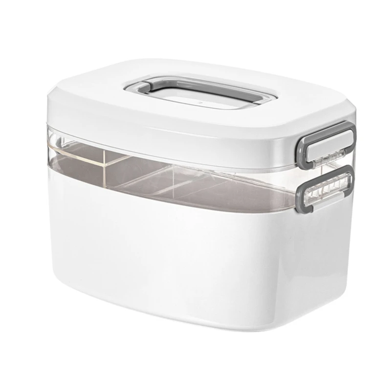 

Large Capacity 2 Layers Medicine Storage Box Organizer Family Emergency Case