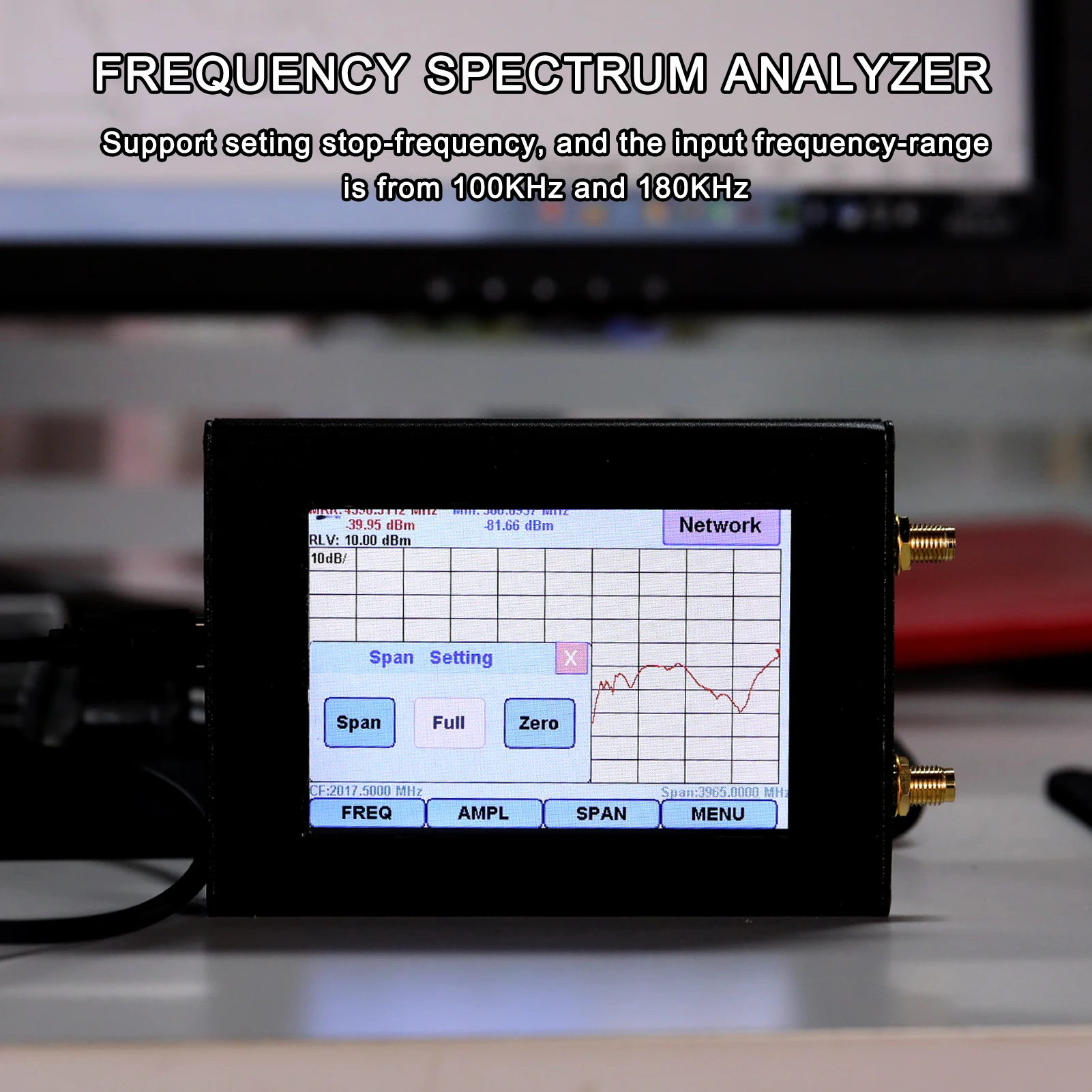 Koop 3.5Inch Tft Kleuren Spectrum Analyzer 35-4400M Eenvoudige Frequentie Netwerk Spectrum Analyzer Oint S-Wenen 4 Modi Met Trace Bron