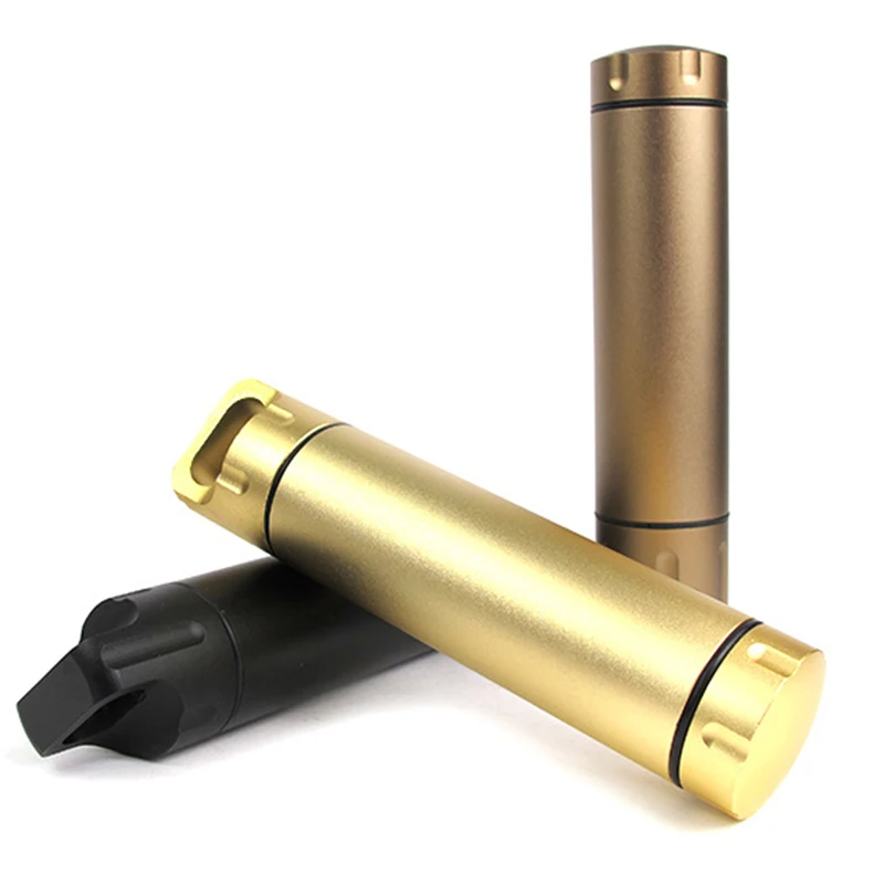 Portable Waterproof Capsule Seal Bottle Aluminum Alloy Outdoor Survival Pill Box Multifunctional Container FK88