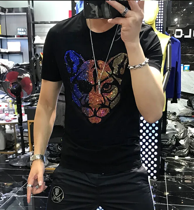 

Summer Newest Diamonds design TShirt Men Casual Male tshirt Short Sleeve T Shirts Tops tee