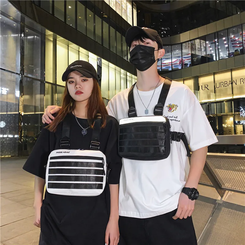 

Hip Hop Street Backpack Net Celebrity Original Fashion Brand Functional Tactical Bag Multi-pocket Tooling Chest Bag for Couples