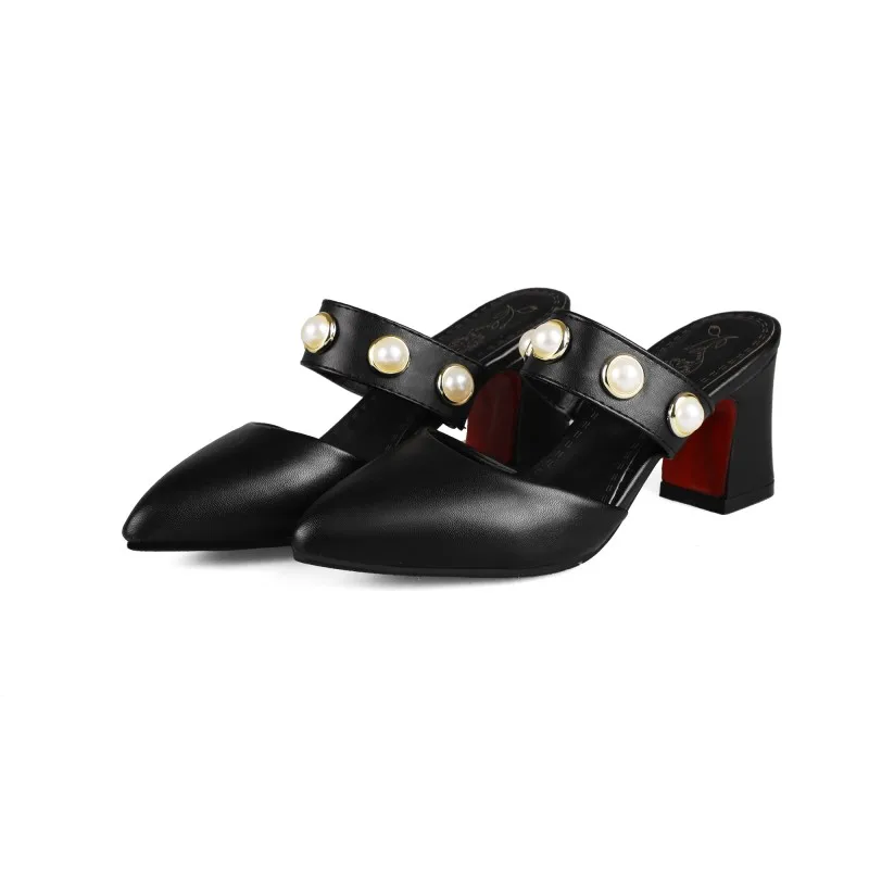 

Big Size Pointed pearl decorated sandals high heels sandals women shoes woman summer ladies