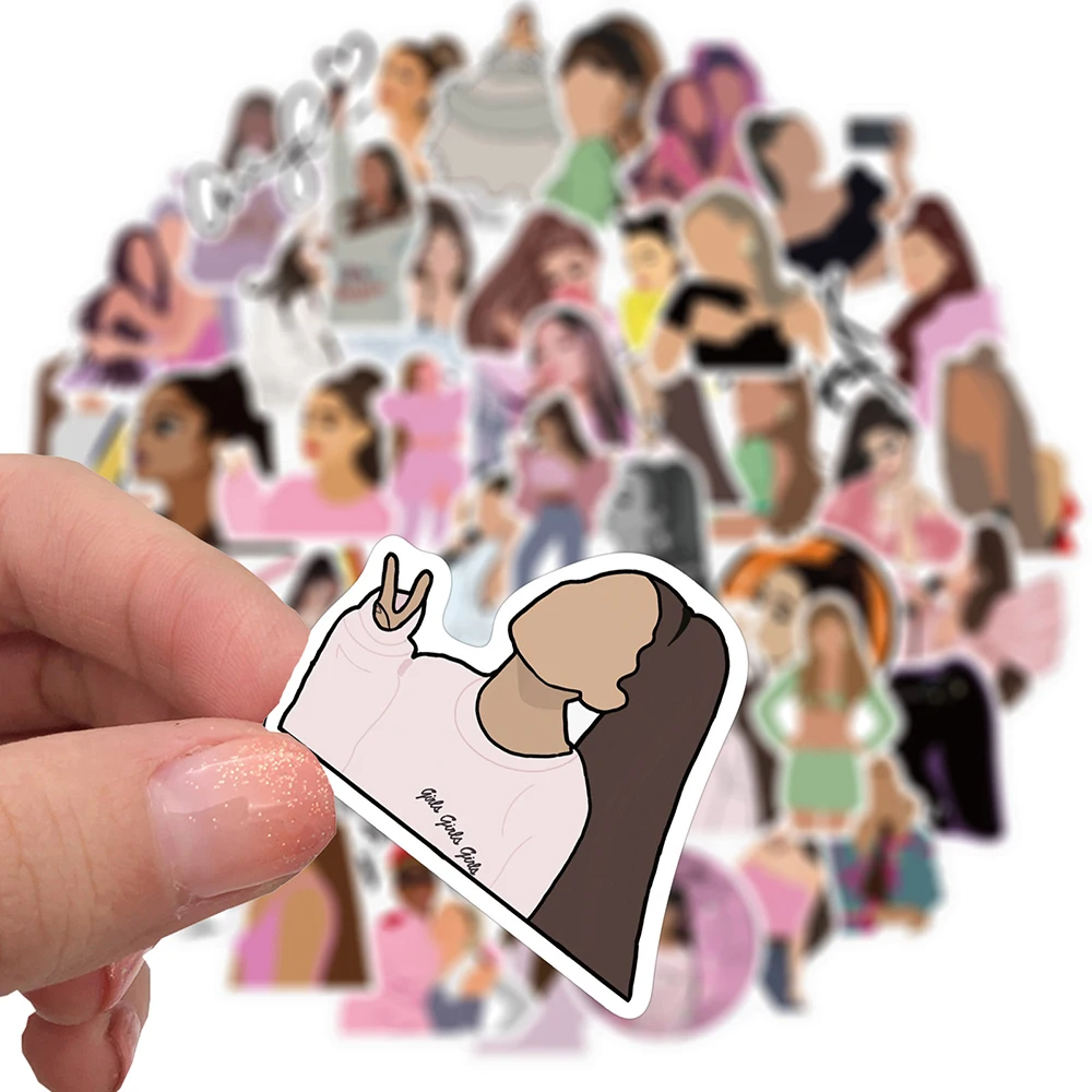 50pcs pop music rock female singer ariana grande graffiti stickers laptop guitar phone waterproof sticker decal kid classic toys free global shipping