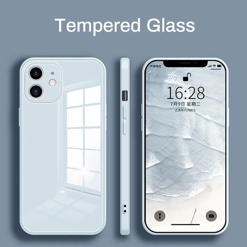 

Colorful Protective Liquid Glass Phone Case for IPhone 13 Series Back Cover Case Capa Fundas for Iphone 13mini 13 13pro 13promax