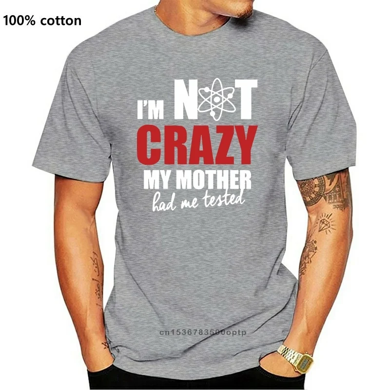 

Футболка Премиум-класса «I'm not crazy», черная, с принтом Шелдона, Большого Взрыва