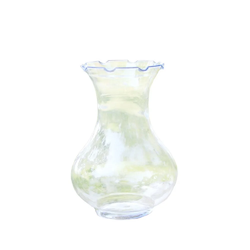 1 шт. Прозрачный пластиковый ваза с волнистым краем для гидропоники, гиацинтов и растений, позволяющая наблюдать за их ростом.