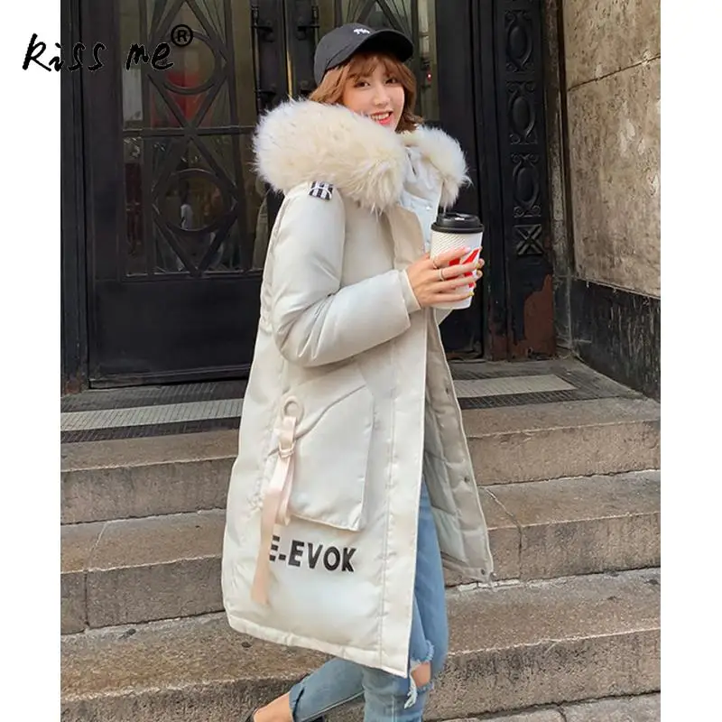 Winter Thermal Outdoor Coat Loose Camping Hiking Down Jacket With Siamese Cap Women Long Windproof Hooded Solid | Спорт и