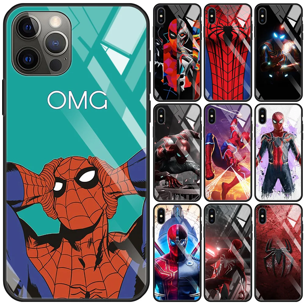 Marvel Spider Man Tempered Glass Shell For App iPhone 13 14 