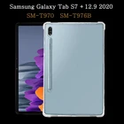 Funda Samsung Galaxy Tab S7 + 12,9 2020 SM-T970 SM-T976B противоударный мягкий силиконовый чехол Прозрачный Капа подушка безопасности защитный Coque